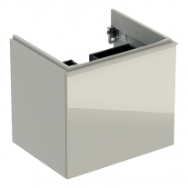 Mobilier suspendat, Geberit, Acanto, pentru lavoar, 60 cm, gri nisip/sticla lucioasa