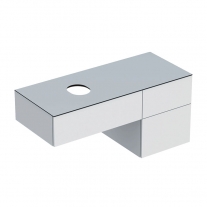 Mobilier suspendat, Geberit, VariForm, pentru lavoar pe blat, 120 cm, alb lucios