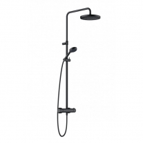 Set de dus Kludi, Logo, coloana de dus cu baterie termostatata, negru mat