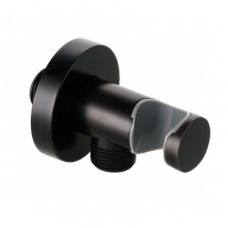 Cot racord cu suport de dus, Kludi, negru mat