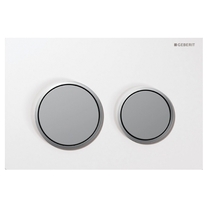 Clapeta cu actionare dubla Geberit, Omega20, alb si cromat mat