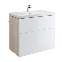 Mobilier Cersanit, Smart, pentru lavoar Smart, cu doua sertare, 80 cm, alb, 