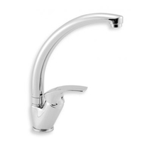 METALIA 57, CROM, BATERIE BUCATARIE CU GAT LEBADA, LUNGIME PIPA 21 CM, 57014.0